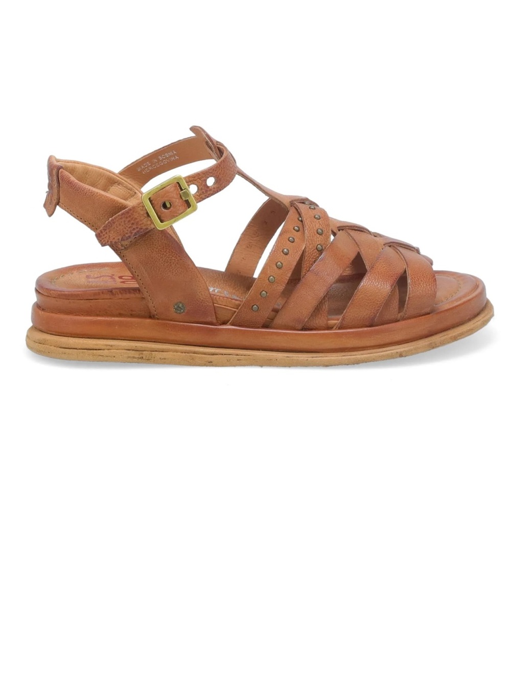 A.S.98 Satchel Brown Leather Studded Ankle Strap Sandals EU 41/US 9.5-10 New! - Picture 5 of 10
